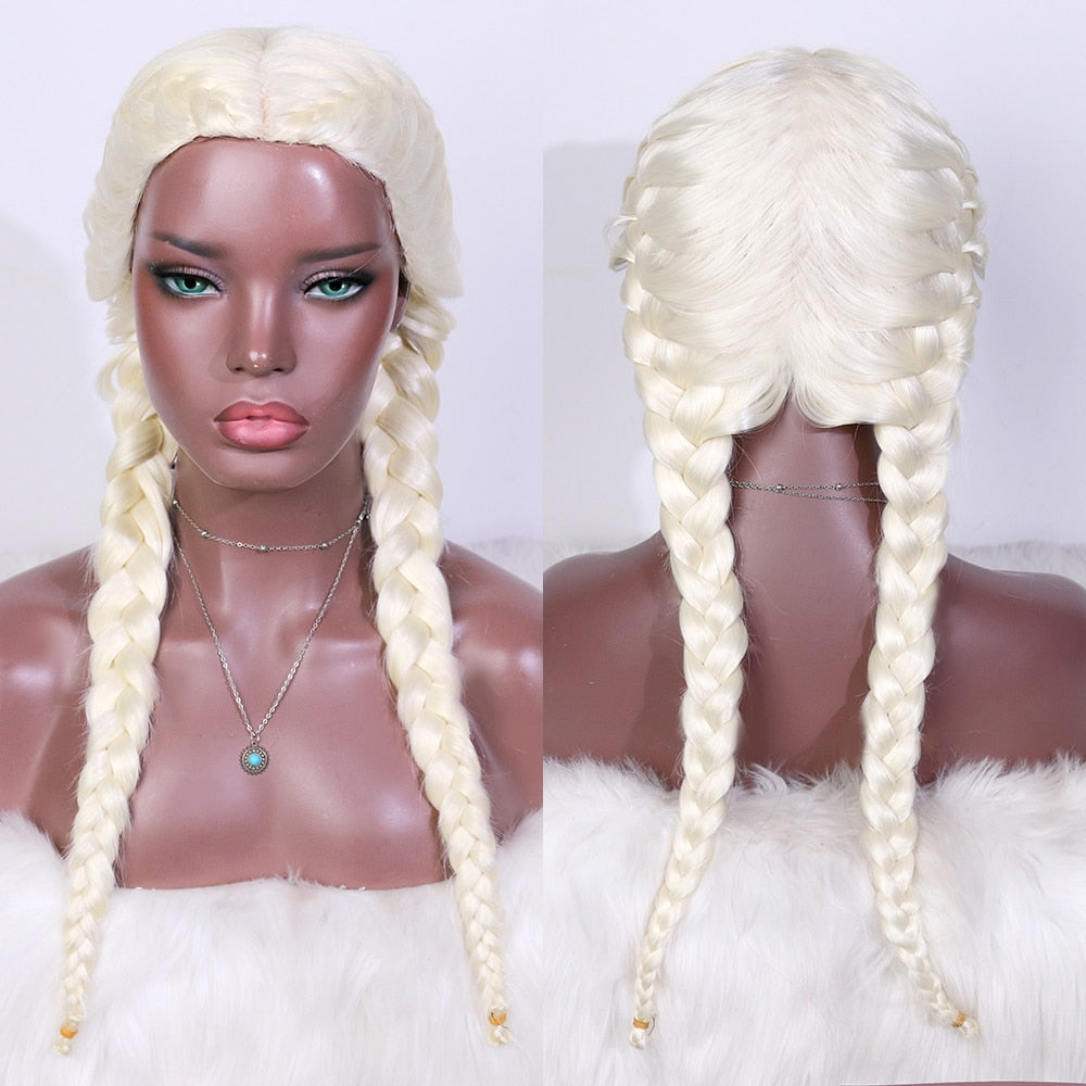 20 Box Braided Lace Front Wigs Drag Queen Full Braid with Natural Hairline  Half Hand-made Synthetic Glueless Braided Wigs for Black Women Daily Wear