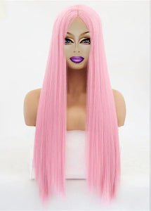 22"-26" Drag Queen Straight Pink Lace Front Wig-Queenofdrag.com