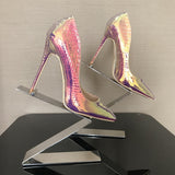 Quetzal - Drag Queen Snake Print Stiletto Shoes in different colours-Queenofdrag.com
