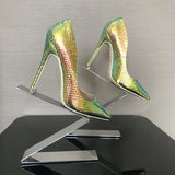 Quetzal - Drag Queen Snake Print Stiletto Shoes in different colours-Queenofdrag.com