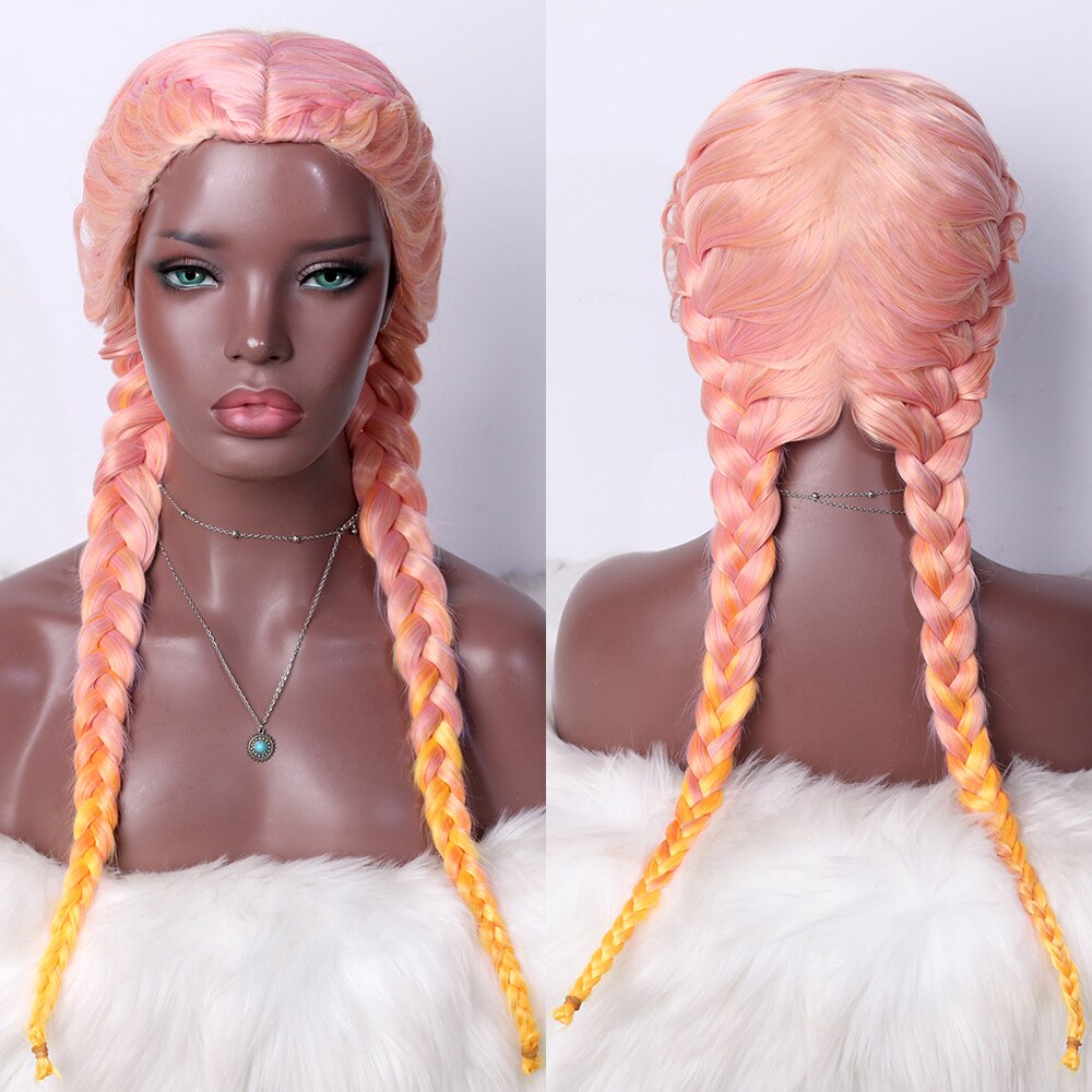 Ombre Braided Synthetic Drag Queen Wig in different colours display picture 1
