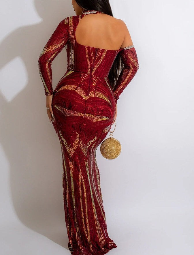 Kitty - One Shoulder Drag Queen Rhinestone Dress