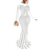 Lactrice - Sequin Drag Queen Long Sleeve Dress-Queenofdrag.com