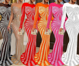 Lactrice - Sequin Drag Queen Long Sleeve Dress-Queenofdrag.com