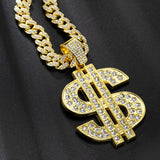 Dollar - Big Hip Hop Dollar Pendant Necklace-Queenofdrag.com