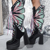 Butterfly High Heels Platform Boots-Queenofdrag.com