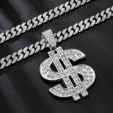 Dollar - Big Hip Hop Dollar Pendant Necklace-Queenofdrag.com