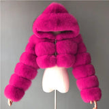 💗 Pink Faux Fur Hooded Coat – The Ultimate Drag Queen Statement Piece!-Queenofdrag.com