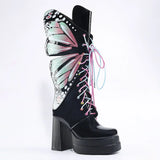 Butterfly High Heels Platform Boots-Queenofdrag.com