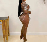 Aya : Drag Queen Rhinestones Long Glam Maxi Dress-Queenofdrag.com