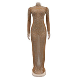 Aya : Drag Queen Rhinestones Long Glam Maxi Dress-Queenofdrag.com