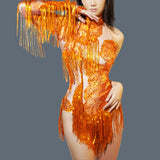 Tamara - Sexy Drag Queen Rhinestone Sequins Bodysuit-Queenofdrag.com