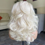👑 Bombshell Synthetic Drag Queen Lace Front Wig — Platinum Blonde & Pure Glamour ✨-Queenofdrag.com