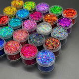 24-teiliges Set, holografisch, Glitzer