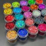 24-teiliges Set, holografisch, Glitzer
