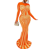 Lactrice - Sequin Drag Queen Long Sleeve Dress-Queenofdrag.com