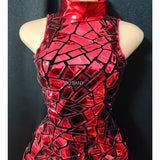 Jenniffer - Shiny Laser Mirror Drag Queen Dress-Queenofdrag.com