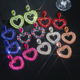 Giant - Huge Colorful Rhinestone Drag Queen Earrings-Queenofdrag.com