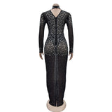 Aya : Drag Queen Rhinestones Long Glam Maxi Dress-Queenofdrag.com