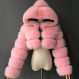 💗 Pink Faux Fur Hooded Coat – The Ultimate Drag Queen Statement Piece!-Queenofdrag.com