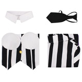 Betelgeuse Drag Queen Costume Dress Black and White Striped-Queenofdrag.com