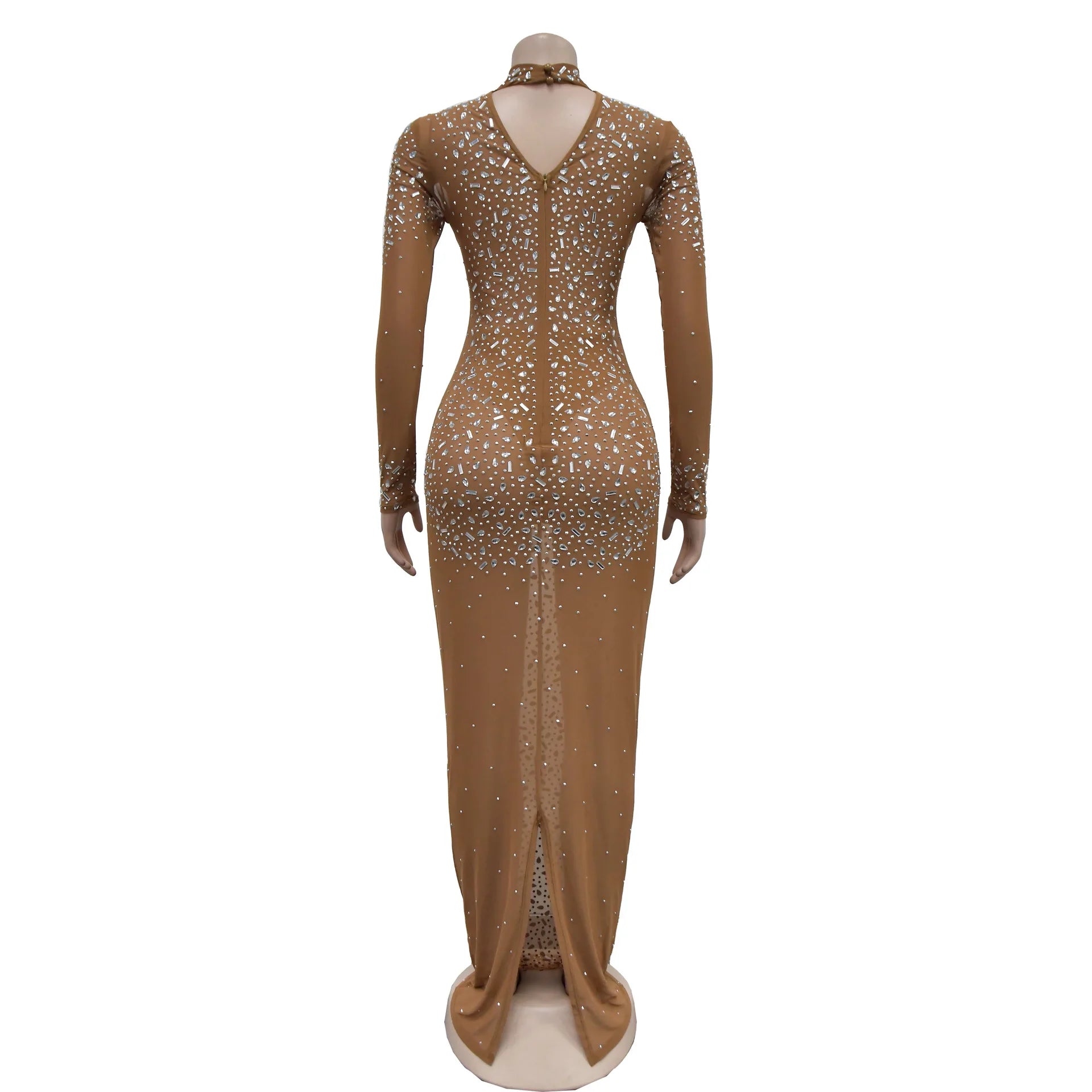 Aya : Drag Queen Rhinestones Long Glam Maxi Dress | Queenofdrag.com