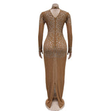 Aya : Drag Queen Rhinestones Long Glam Maxi Dress-Queenofdrag.com