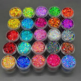24-teiliges Set, holografisch, Glitzer