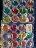 24-teiliges Set, holografisch, Glitzer