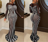 Lactrice - Sequin Drag Queen Long Sleeve Dress-Queenofdrag.com