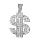 Dollar - Big Hip Hop Dollar Pendant Necklace-Queenofdrag.com