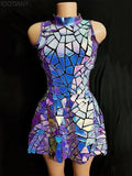 Jenniffer - Shiny Laser Mirror Drag Queen Dress-Queenofdrag.com