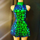 Jenniffer - Shiny Laser Mirror Drag Queen Dress-Queenofdrag.com