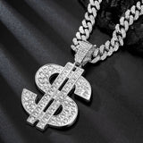 Dollar - Big Hip Hop Dollar Pendant Necklace-Queenofdrag.com