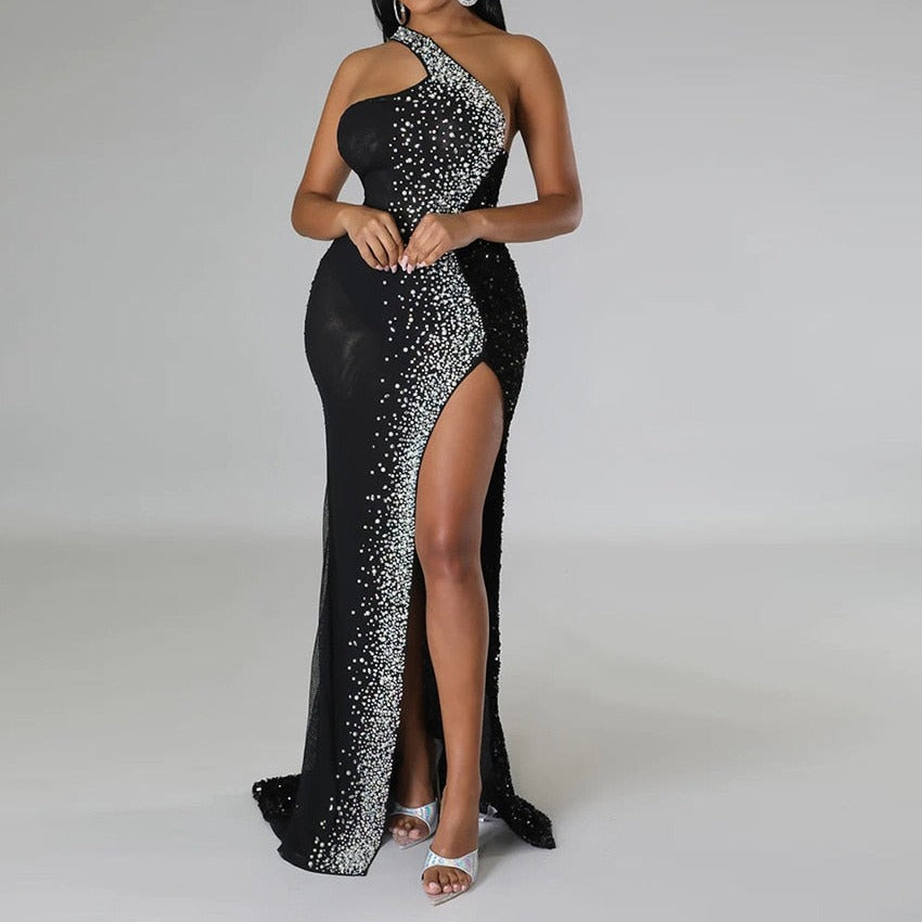 sexy black dress formal Sexy Black Long Prom Dress Sheath Evening Party Dresses With Slit – jkprom main image 0