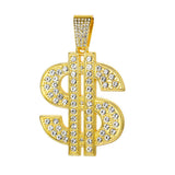 Dollar - Big Hip Hop Dollar Pendant Necklace-Queenofdrag.com