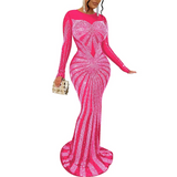 Lactrice - Sequin Drag Queen Long Sleeve Dress-Queenofdrag.com