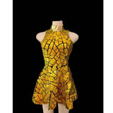 Jenniffer - Shiny Laser Mirror Drag Queen Dress-Queenofdrag.com