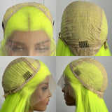 Black with Neon Green Roots Long Silky Lace Front Drag Queen Wig-Queenofdrag.com