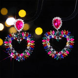 Giant - Huge Colorful Rhinestone Drag Queen Earrings-Queenofdrag.com