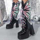 Butterfly High Heels Platform Boots-Queenofdrag.com