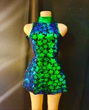 Jenniffer - Shiny Laser Mirror Drag Queen Dress-Queenofdrag.com