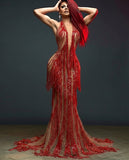 Jackie : amazing drag queen fringe dress-Queenofdrag.com