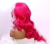 Highlight Pink Synthetic Lace Front Heat Resistant Drag Queen Wig-Queenofdrag.com