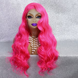 Hot Pink Synthetic Drag Queen Lace Front Wig-Queenofdrag.com