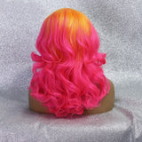Ombre Pink Orange Drag Queen Synthetic Lace Front Wig-Queenofdrag.com