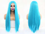 18"-26" Drag Queen Blue Straight Lace Front Wig-Queenofdrag.com