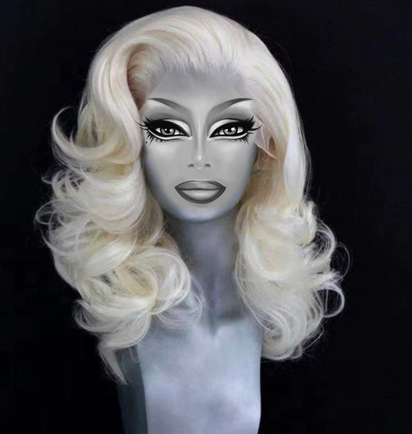 Bombshell Synthetic Drag Queen Lace Front Wig Platinum Blonde-Queenofdrag.com