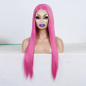 22"-24" Drag Queen Straight Fuchsia Lace Front Wig-Queenofdrag.com