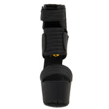 Warrior - Original Fashion Drag Queen Platform Sandals Black Yellow-Queenofdrag.com